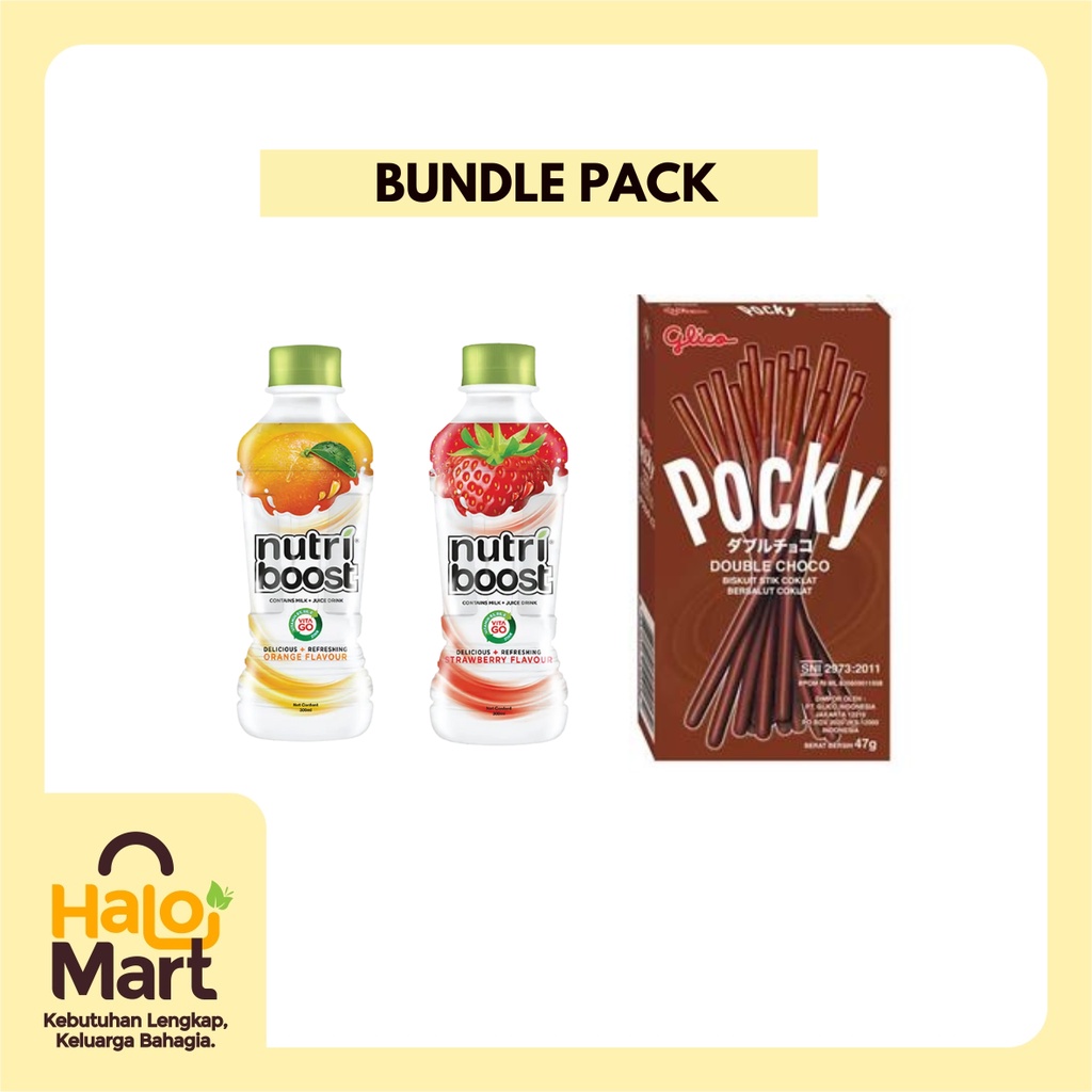 

BUNDLING (2 NUTRIBOOST 300ML, POCKY DOUBLE CHOCO 47GR )