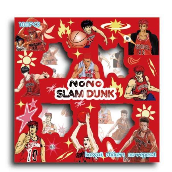 

100 Lembar Sticker VIRAL SLAM DUNK Waterproof Anti air Per BOX Isi 100 lembar