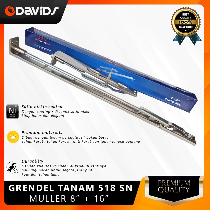 Grendel Tanam Muller 8+16 Panjang Chrome