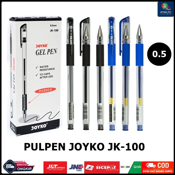 

Pulpen Gel Pena Joyko Jk-100 Warna Hitam Biru 1pcs