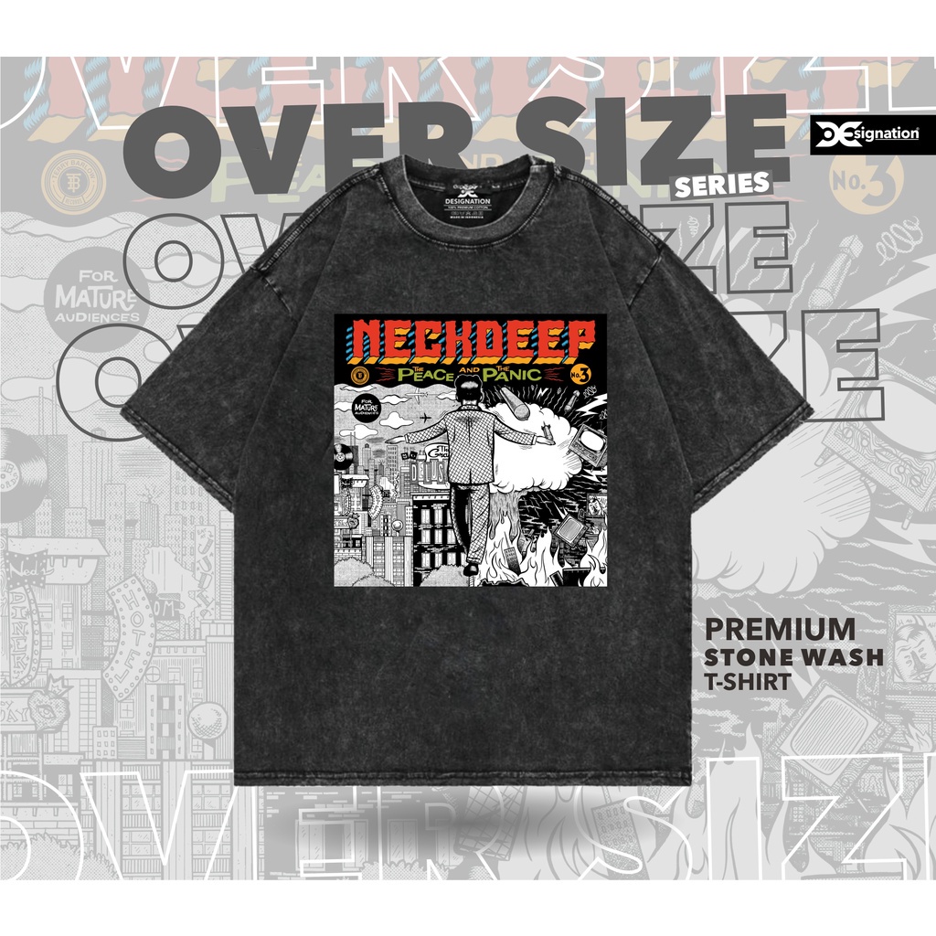 Designation - Kaos BAND NECK DEEP Tour Asia Australia Stone Wash Overzise / Tshirt NeckDeep Music Ro