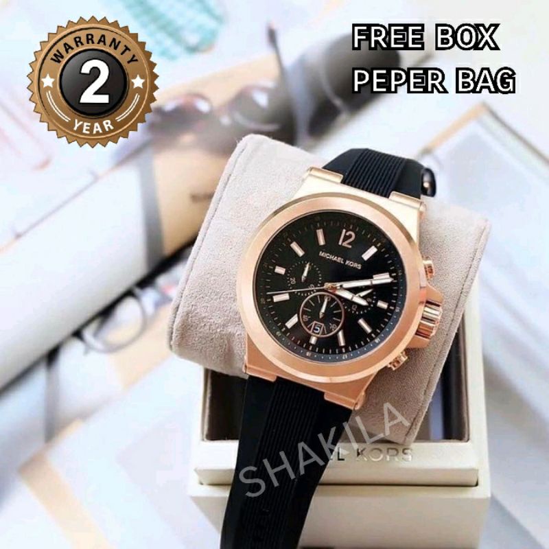 【COD】 [ Orîgînal-Garansi 2th ] Jam Tangan Pria Míchàel Koŕs Mk8184 Dylan Strap Rubber Fashion Jam Pr