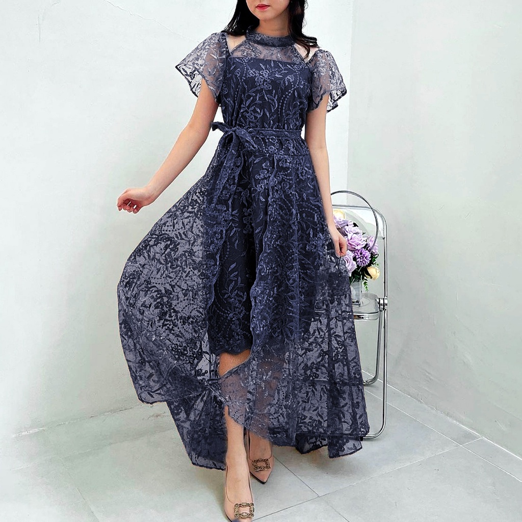 Dress Baju Pesta Kondangan Tile Brokat Premium Terbaru