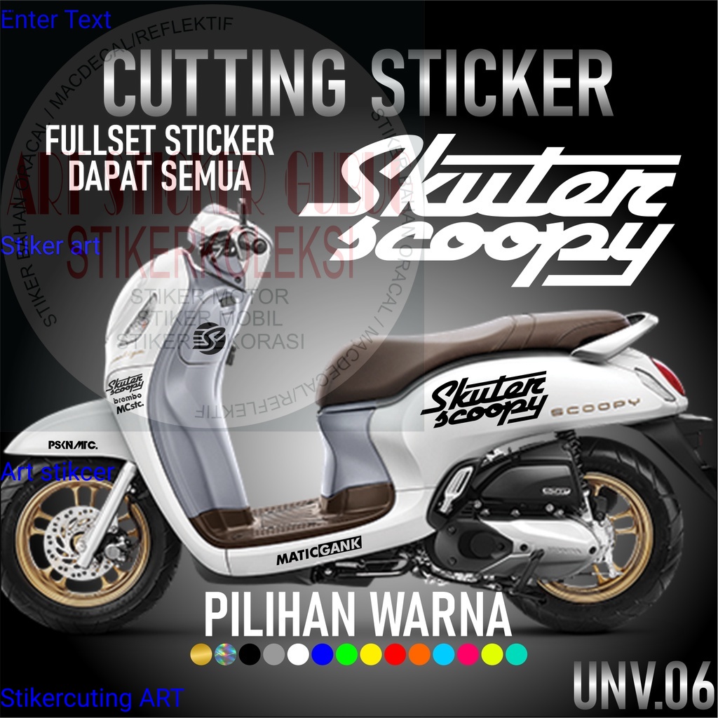 Promo COD Cutting Sticker Skuter Scoopy Satu Set - Aksesoris Stiker Striping Motor Honda Scoopy 2010