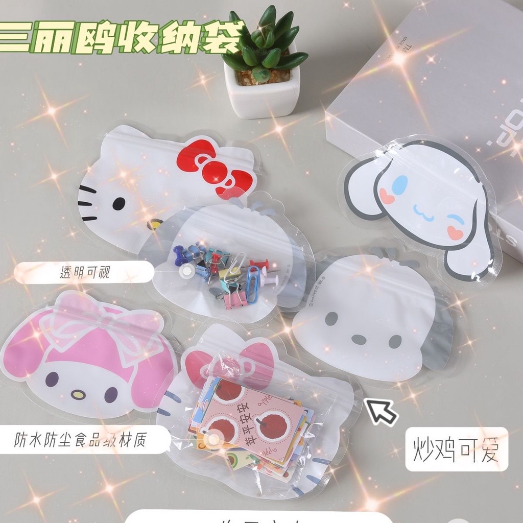 

(SYQ) (5PCS) PLASTIK ZIPPER ZIPLOCK SANRIO / PLASTIK KEMASAN KLIP KUROMI/CINAMOROLL/MELODY