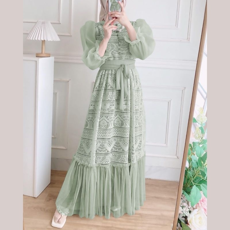 MAXY DEBORAH BRUKAT MALIKA KOMBI ORGANZA MAXY GAMIS WANITA TERBARU