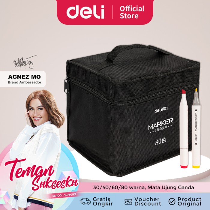 

PROMO [[ BEST SELLER ]] Deli Color Marker With Bag Spidol Warna Dengan Tas 30/40/60/80C 70807 - 60 WARNA