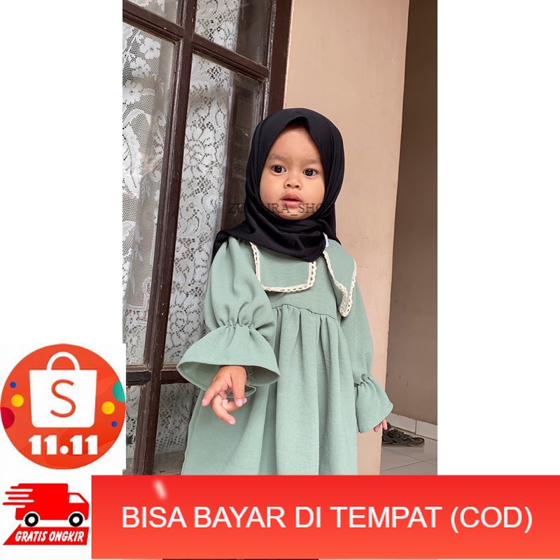 Tunik anak renda usia 7 bulan - 6 tahun