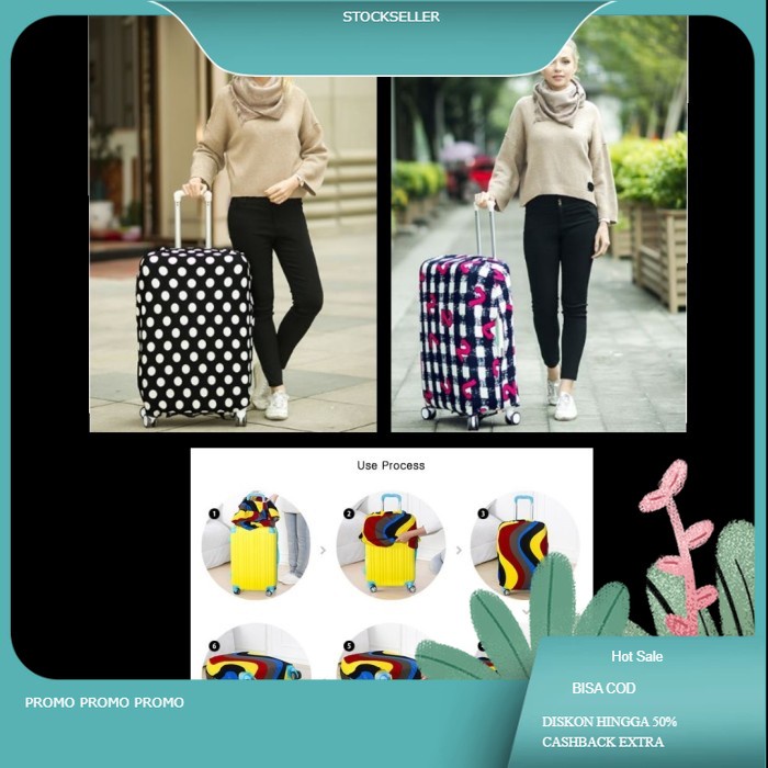 Lynx Penutup Pelindung Koper Motif Keren Luggage Cover Size S - angka