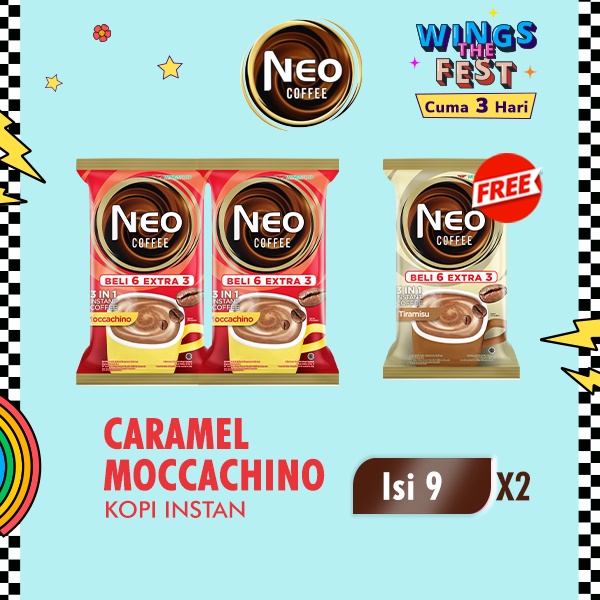 

[Buy 2 Get 1] Neo Coffee Moccachino 200 gr x 2 - Free Neo Coffee Tiramisu 200 gr