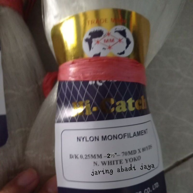 JARING IKAN MOMOI 2½ INCHI 0.25 70MD/80YDS YOKO pukat jala jaring ikan jaring nelayan jaring momoi