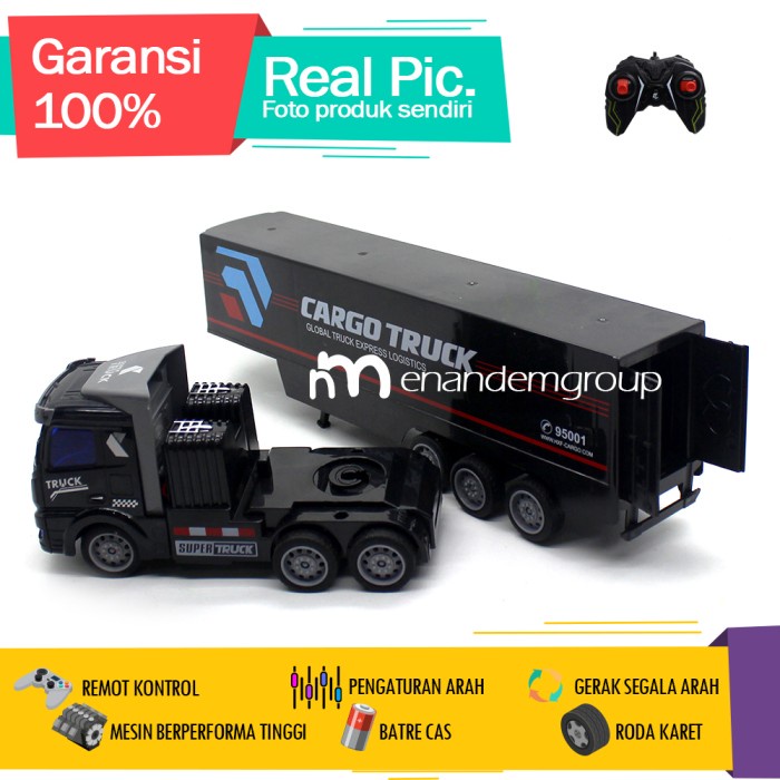 Mainan Mobil Remot Kontrol RC Truk Kontainer Trailer Cargo Truck Cas - Truk Towing