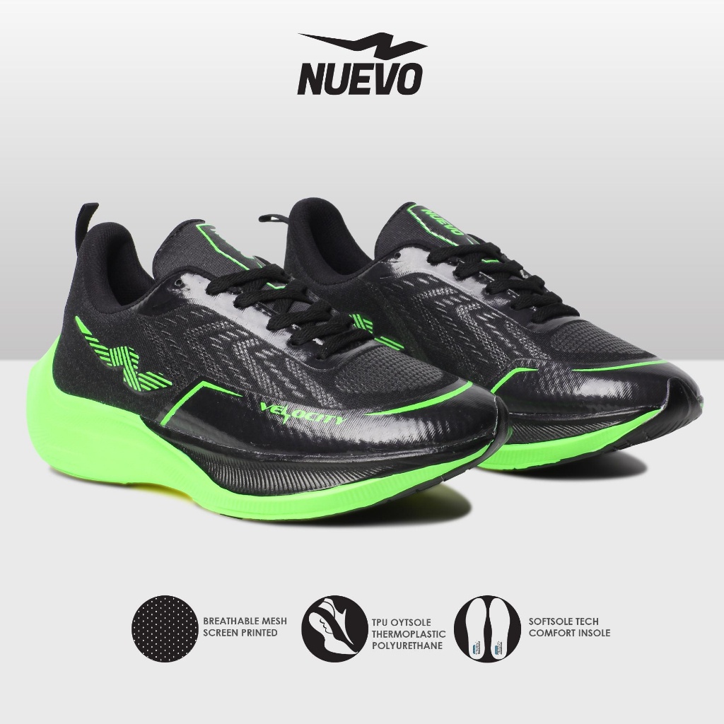 Nuevo Official - Velocity Putih Biru | Sepatu Olahraga Pria Running Shoes