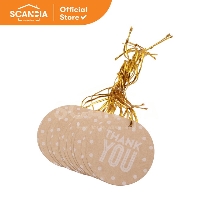 

SCANDIA Thank You Tags Round 12Pk Hiasan Kraft Paper Brown (YA0076)