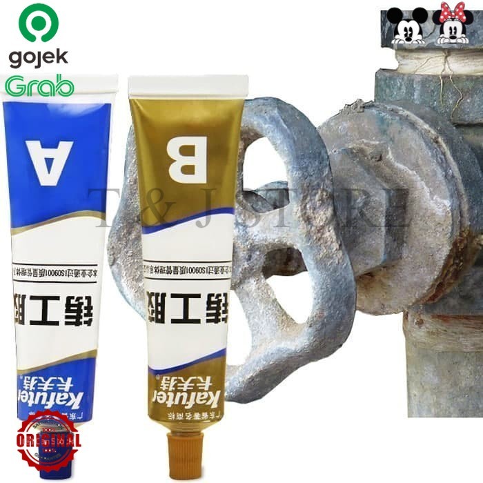 

Lem Besi Kafuter Epoxy Caster Glue Super Kuat A+B Metal Anti Bocor TJ