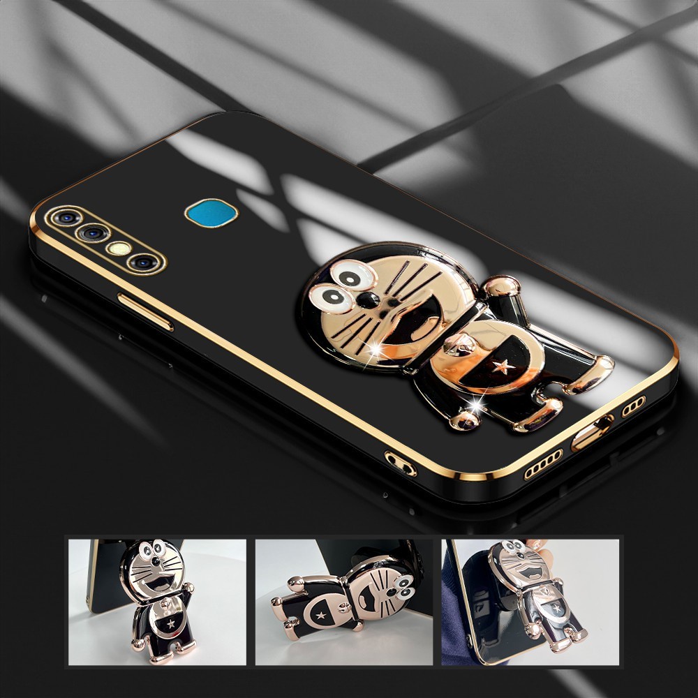 Infinix Hot 8 Pro X650 X650C Untuk Hp Phone Case Light Luxury Doraemon Holder Handphone Silikon Softcase