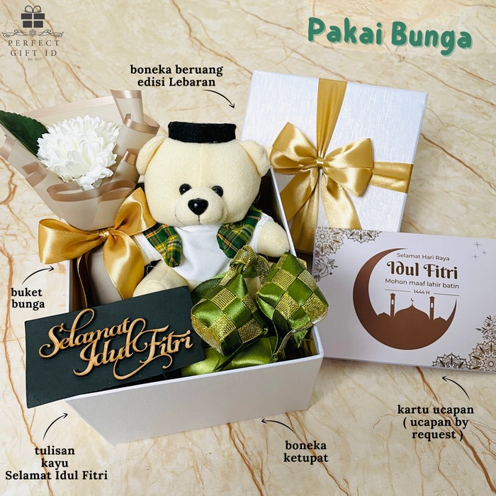 

PROMO- Hampers Lebaran / Hampers Idul Fitri / Hampers Eid Mubarak / Lebaran - Pakai Bunga, Pita Gold