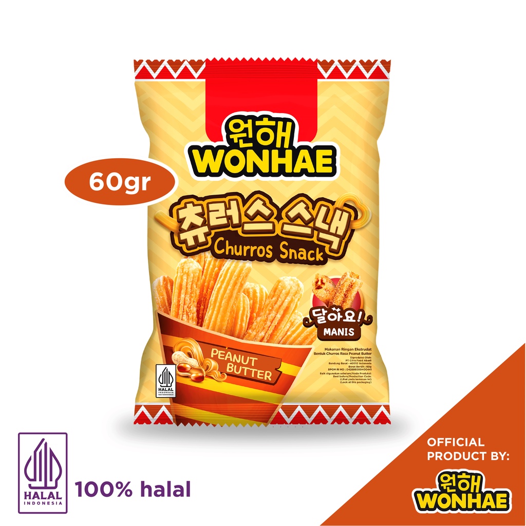 

Wonhae Churros Snack Peanut Butter 60 gr by Mujigae Official Store