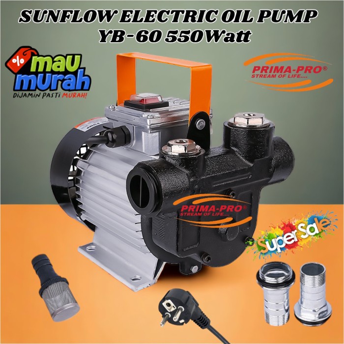 Pompa Sedot Oli & Solar Sunflow YB 60 Listrik 220v 0.5kw Pompa Oli AC