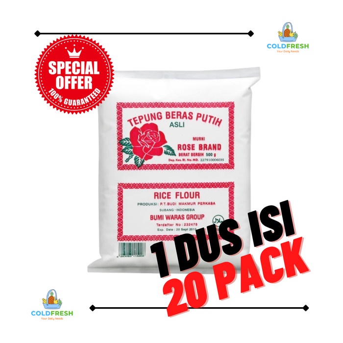 

JS-32 1 DUS TEPUNG BERAS ROSE BRAND 500 Gram ( ISI 20 PCS )