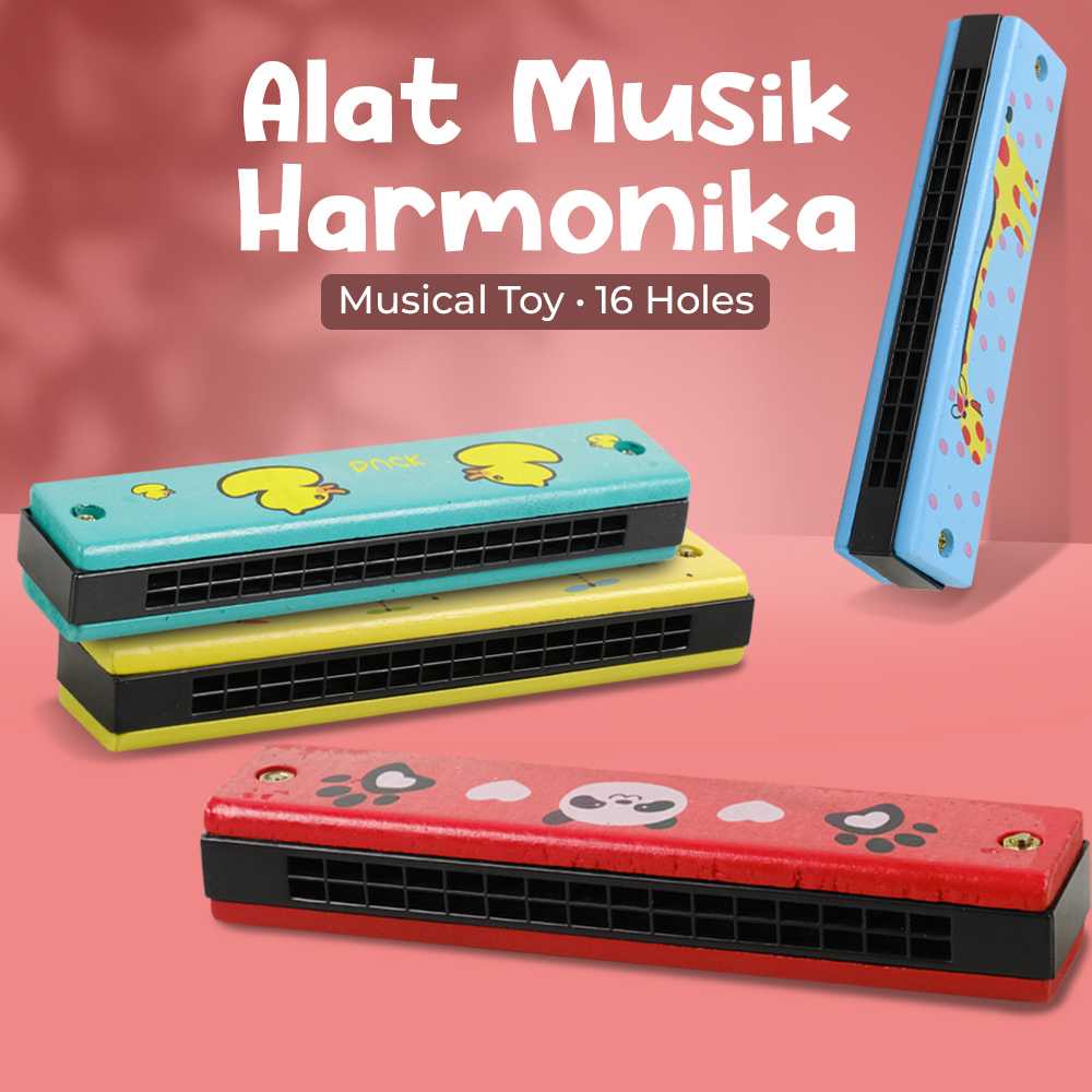 ( ORI ) JOKEJOLLY Alat Musik Harmonika Anak Harmonica Musical Toy 16 Holes - WMN136