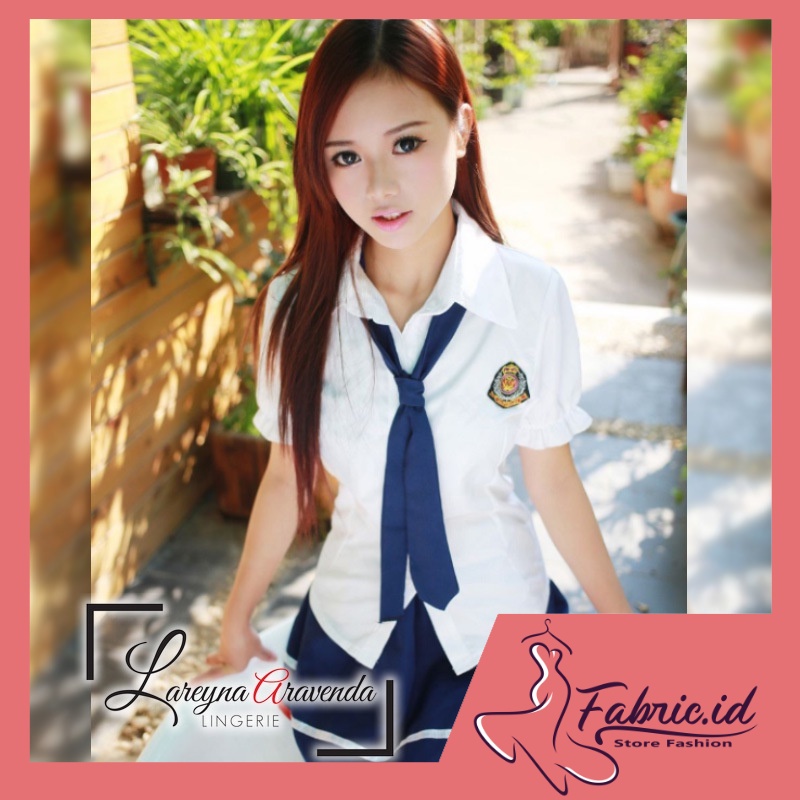 Baju Dinas Lingerie Sexy Setelan Kostum Seragam School Bahan Cotton Blends