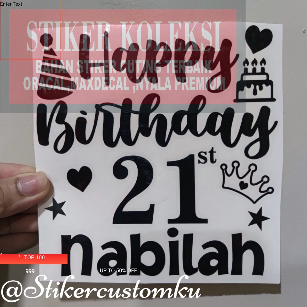 

Stiker Custom Untuk Balon PVC 18 inch Ukuran 20x20cm StiCker Akrilik