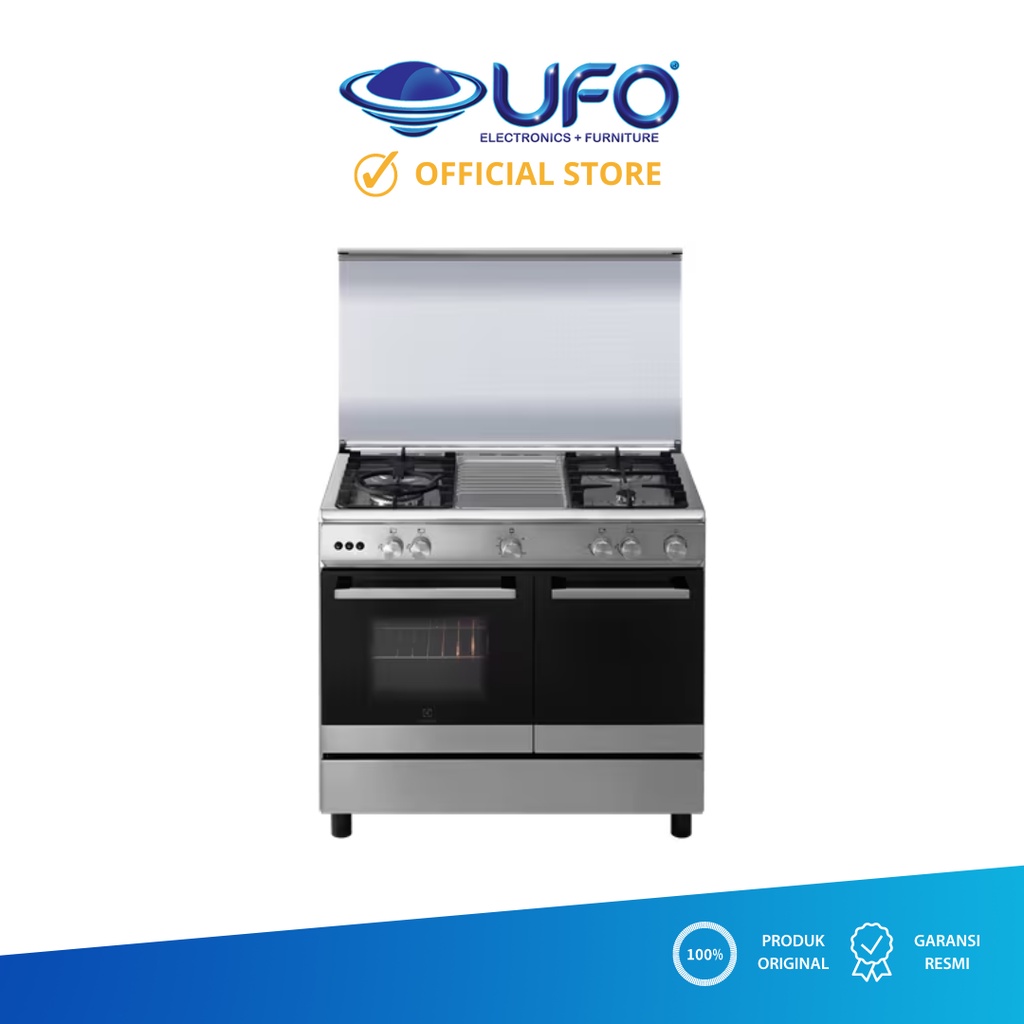Electrolux Kompor Oven Gas Freestanding Cooker 4 Tungku EKM9682X