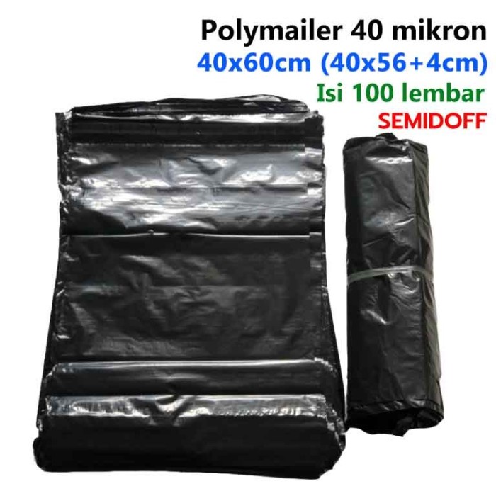

100pcs Polymailer Doff 40x60cm - Amplop Plastik Hitam 40 x 60 cm - 40x60
