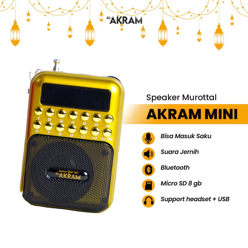 AL-AKRAM Speaker Murottal Qur'an Mini - GOLD