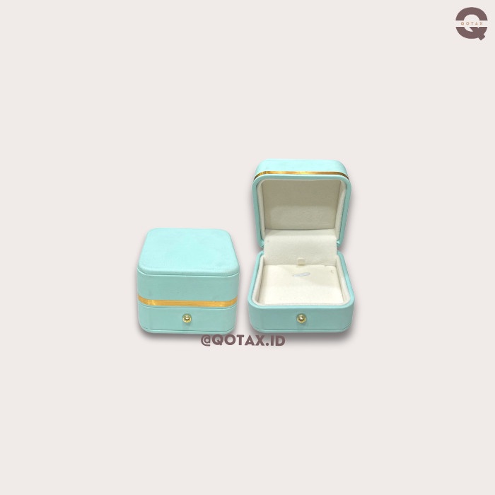 Kotak Perhiasan Mewah Tiffany/Cincin/Kalung/Couple Ring/Gelang - Brown Leather, Cincin Couple