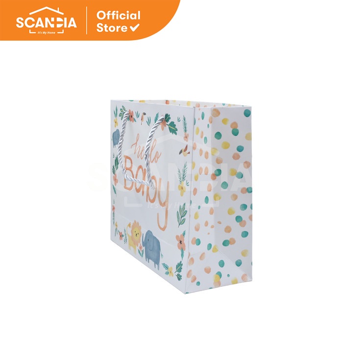 

SCANDIA Paper bag Baby Gift Bag 30x27x12 Cm Large White (SC0463)