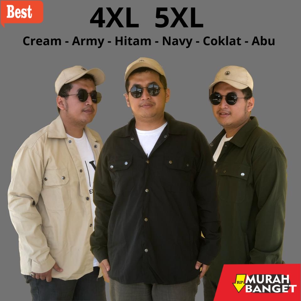 Outer pria  ukuran besar- Jaket Semi Parka Pria Wanita Baby Canvas TR Jumbo 4XL 5XL muat sampai bb 1