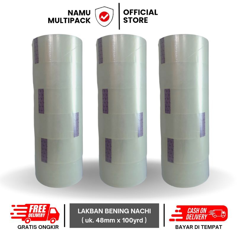 

LAKBAN BENING NACHI 2 INCH 48MM X 100Y / SLOP / HIGH QUALITY / HARGA GROSIR