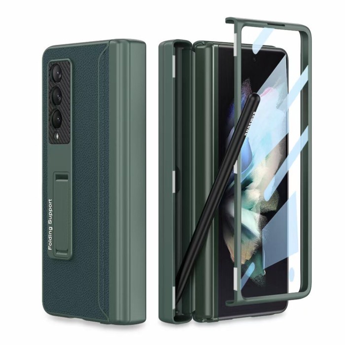 Case ORIGINAL Samsung Z Fold 3 Fold3 5G Leather Ultra Slim with Magnetic Standing