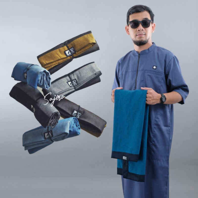 Sajadah Travel Lipat Gulung - Sajadah Polos Jeans Tipis dan Ringan - Sajiro Rosal