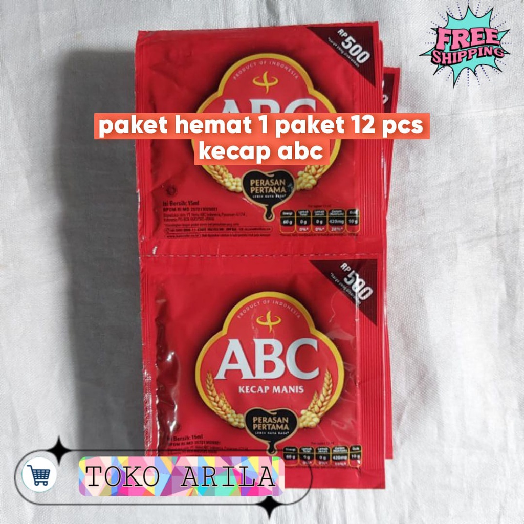 

kecap abc 15ml,per renteng (12sachet).