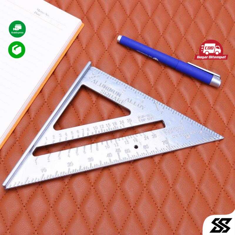

Taffware Penggaris Siku Mistar Triangle Ruler Aluminium