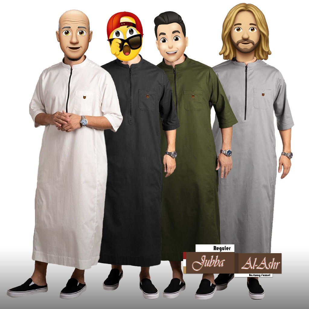 Jubba reguler zipper N9240 Army | Jubah Pria polos | gamis pria | jubah dewasa | baju koko model alh