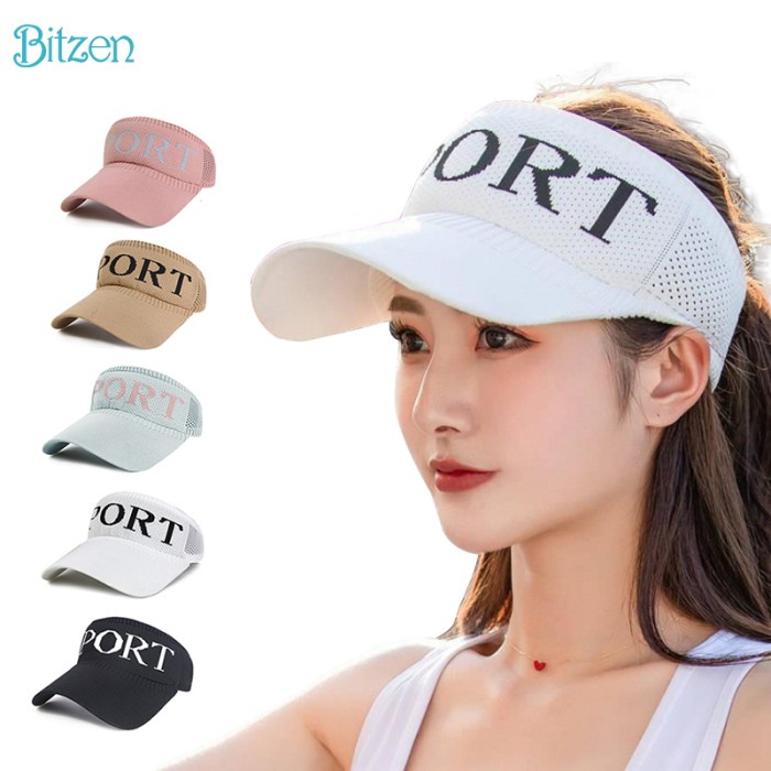 Topi wanita Summer Hat Korean Fashion Knit Visor Sports Baseball Cap - Merah Muda Grosir