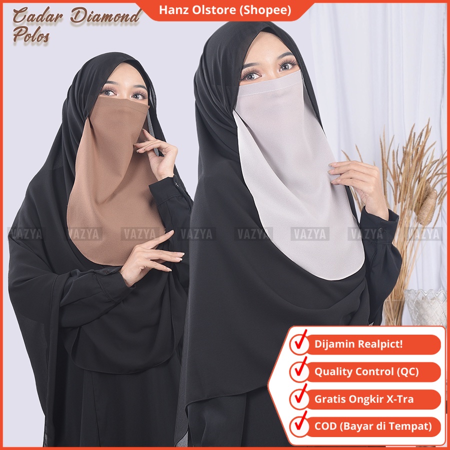 Hanz Olstore Cadar Tali 1 Layer Niqab Niqob Yaman Nikab Nikob Terbaru 2026 Tali Karet Polos Bahan Di