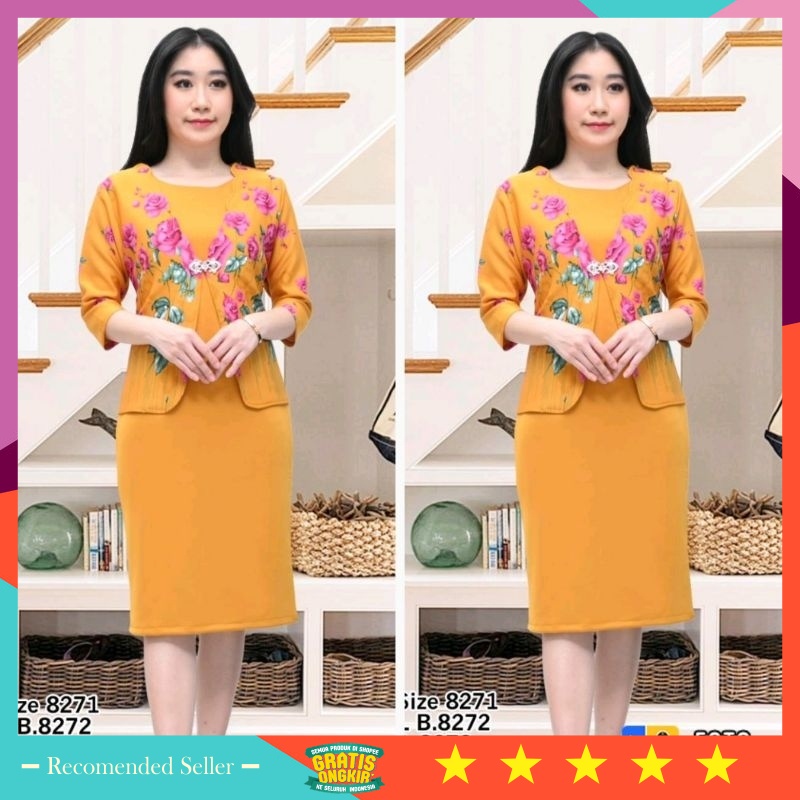 Baju Lebaran Natal Dress Murah Wanita Korean Style Keren - DRES NOVITA DRESS NATAL DRESS SCUBA ROMPI