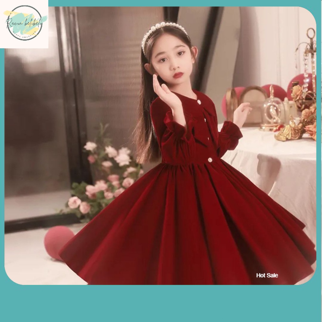 Dress Anak Kekinian Terbaru / Dress anak Korea / Gaun pesta anak perempuan usia 6-10 tahun / Kids Qi