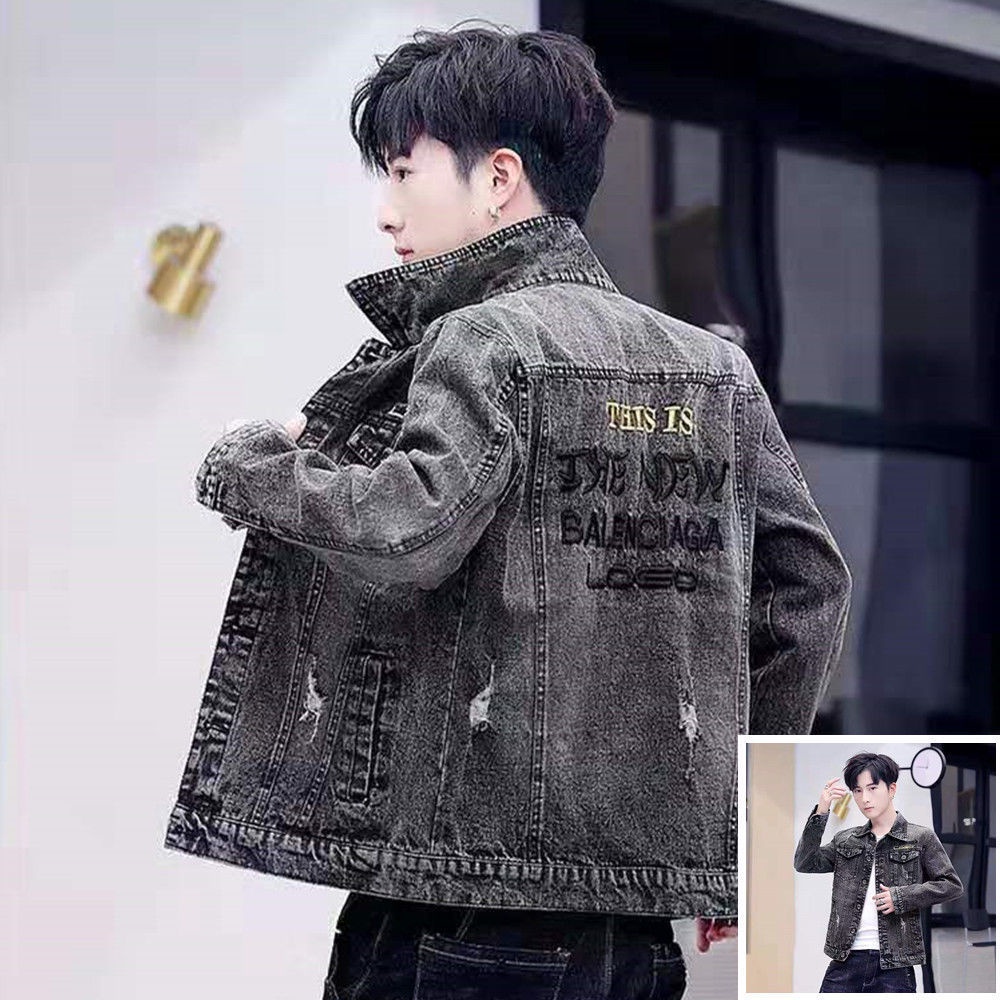 Men's denim jacket, men's denim jacket, men's handsome denim jacket