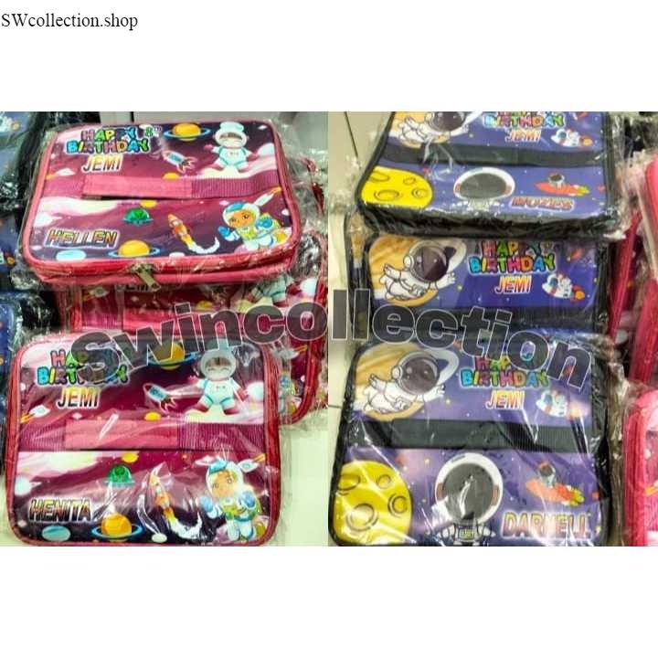 Custom Nama Ulang Tahun Spiderman LoL Batman Tas Lunch Box Anak  / Tas Souvenir Lunch Box / Mydreamg