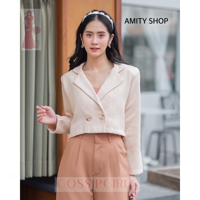 GossipGirls - BLAZER AMITY CROP LENGAN PANJANG (bjamy628) LENGAN PENDEK (bjamy590) BLAZER IMPORT BAN