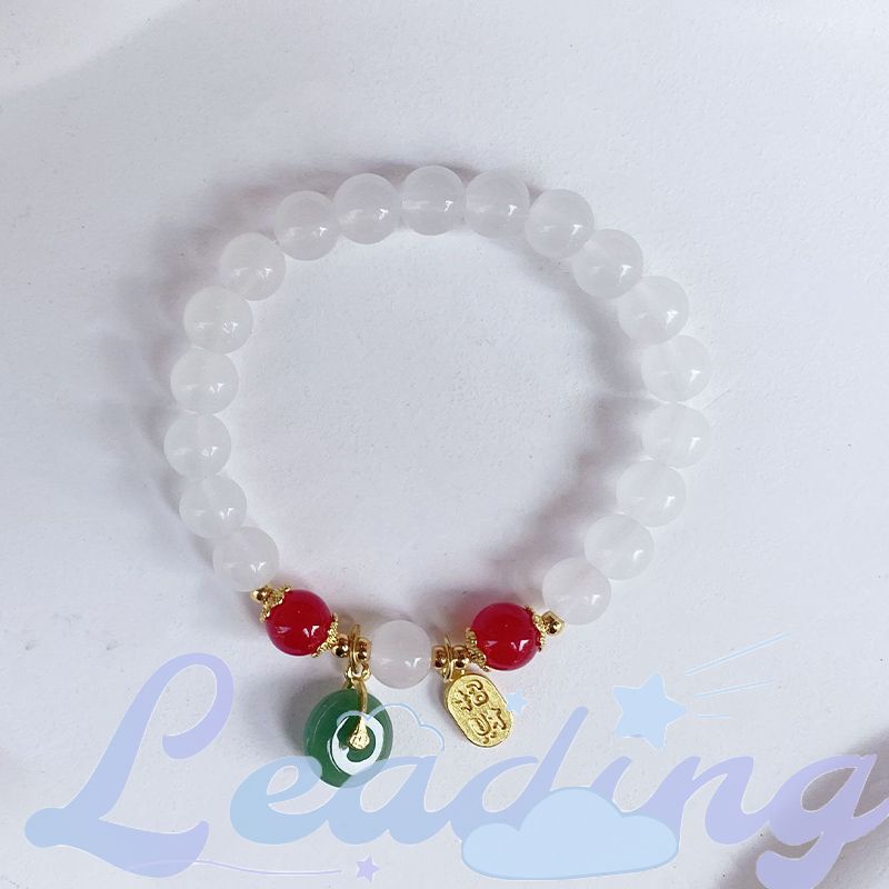 Gelang Gesper Ping Giok Giok Putih Imitasi Perhiasan Tangan Wanita Ceruk Sahabat Wanita Gelang Retro