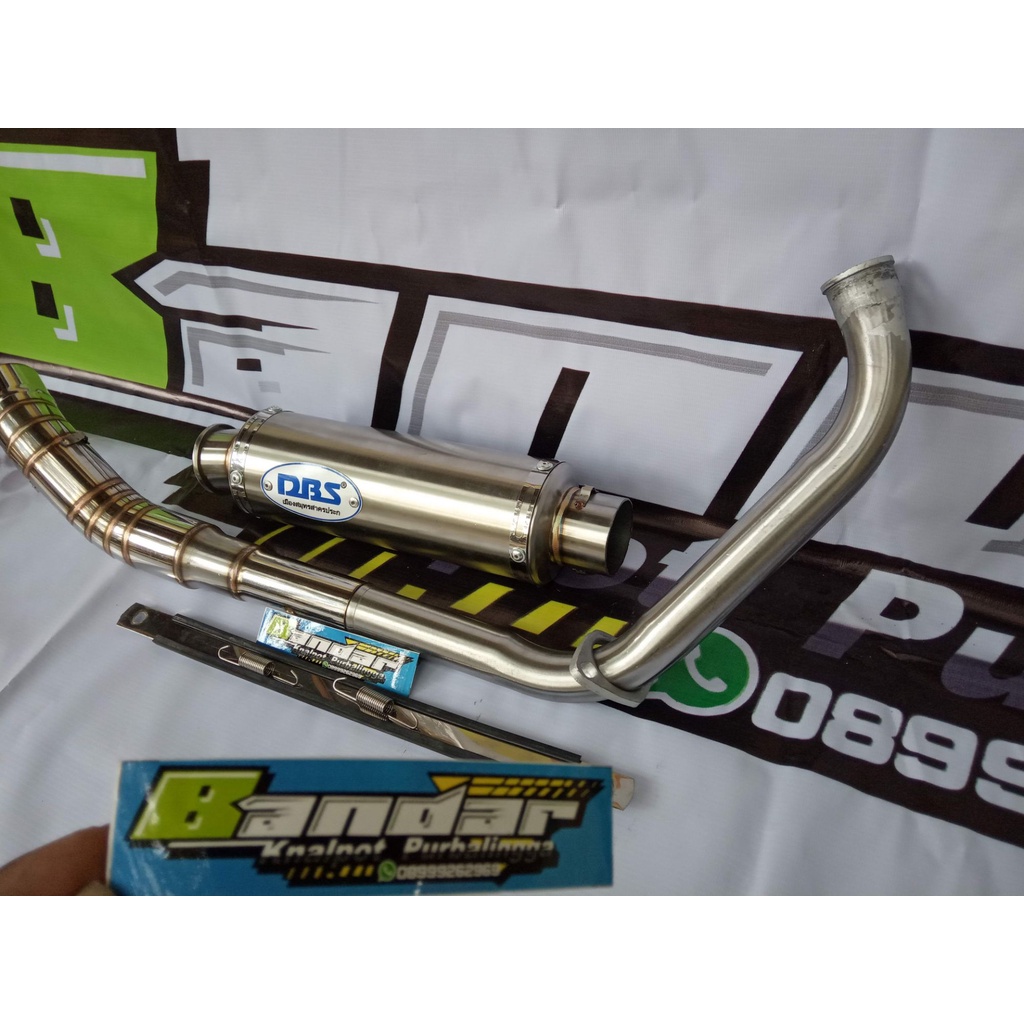 termurah knalpot racing dbs polos for mtr 150cc,full system tinggal pasang leher semi cacing