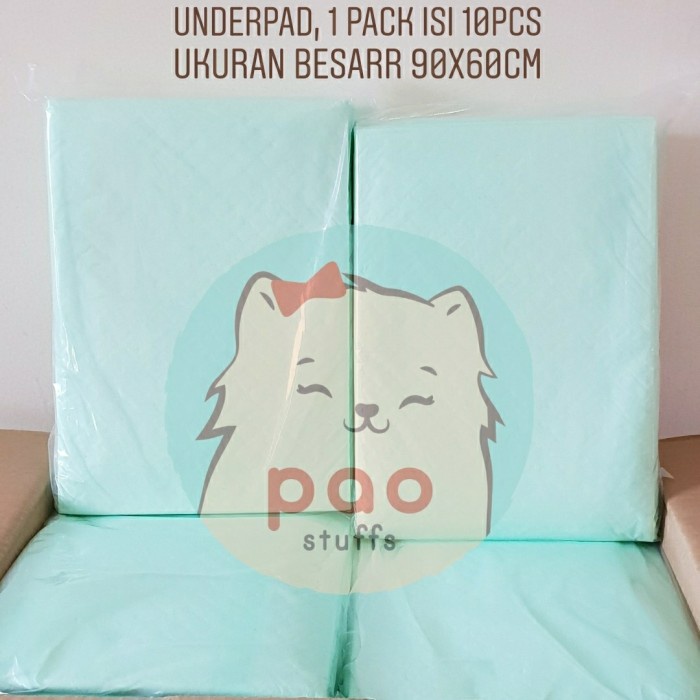 underpad perlak besar ukuran 60 x 90 cm pee poop pad anjing dog kucing