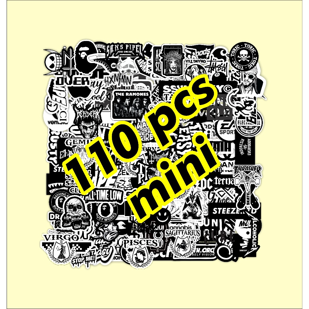 

Stiker pack logo mini isi 110 pcs Stiker brand meme Stiker tumbles isi banyak berkualitas keren